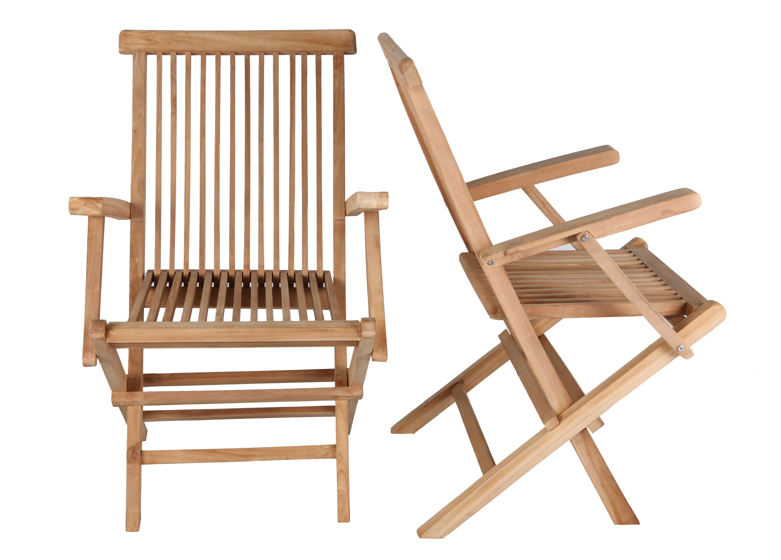 SALENTO - Ensemble de Chaises Pliantes avec Accoudoirs en Teck