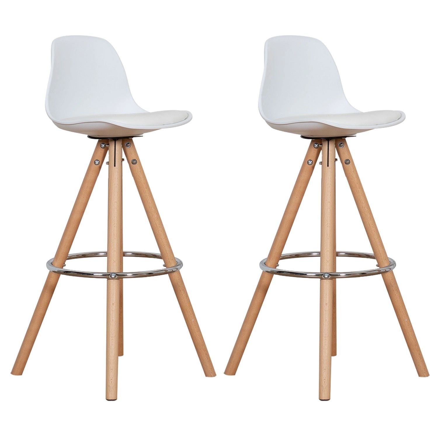 SENJA - Lot de 2 Tabourets de Bar Pieds Triangulaires