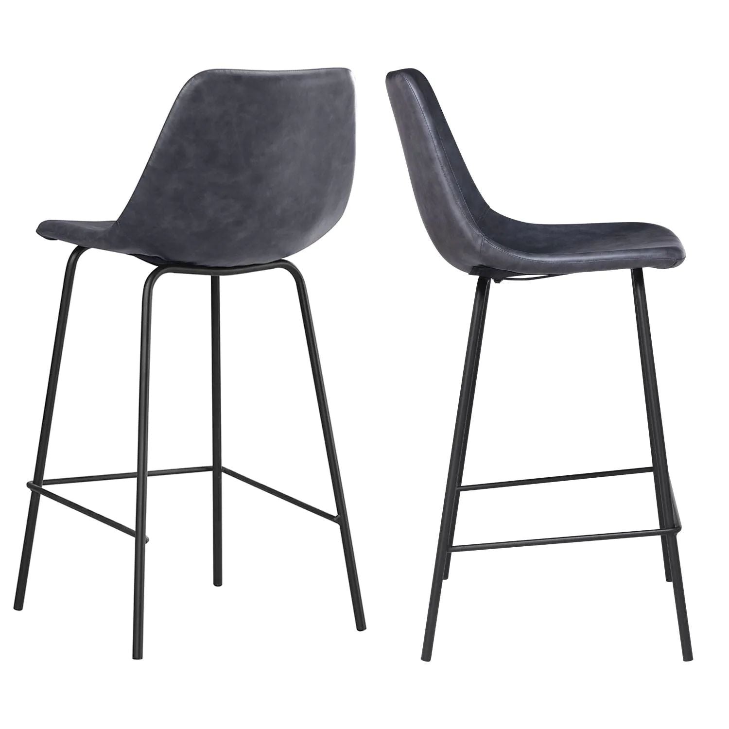 BROOKLYN - Lot de 2 Tabourets de Bar Vintage