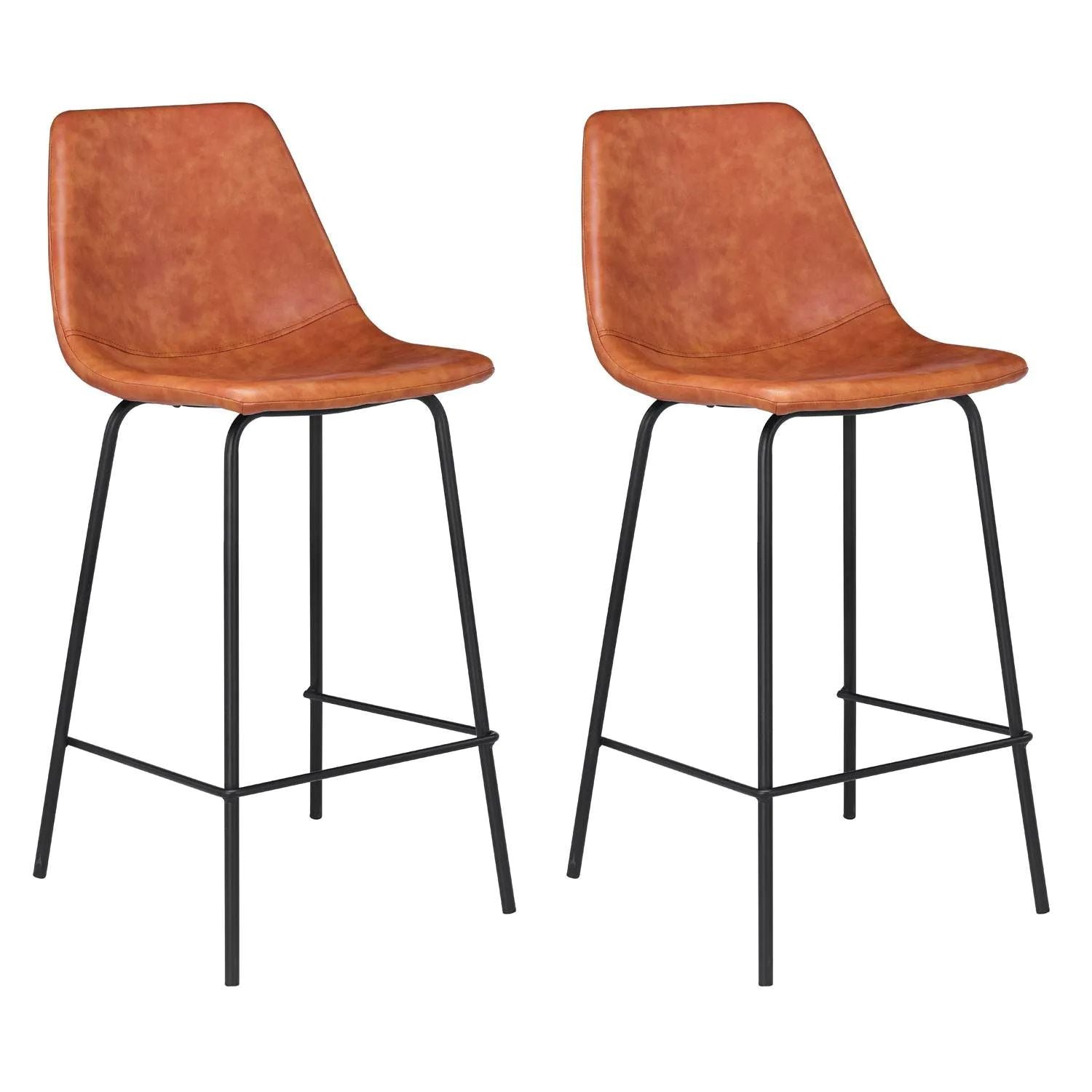 BROOKLYN - Lot de 2 Tabourets de Bar Vintage