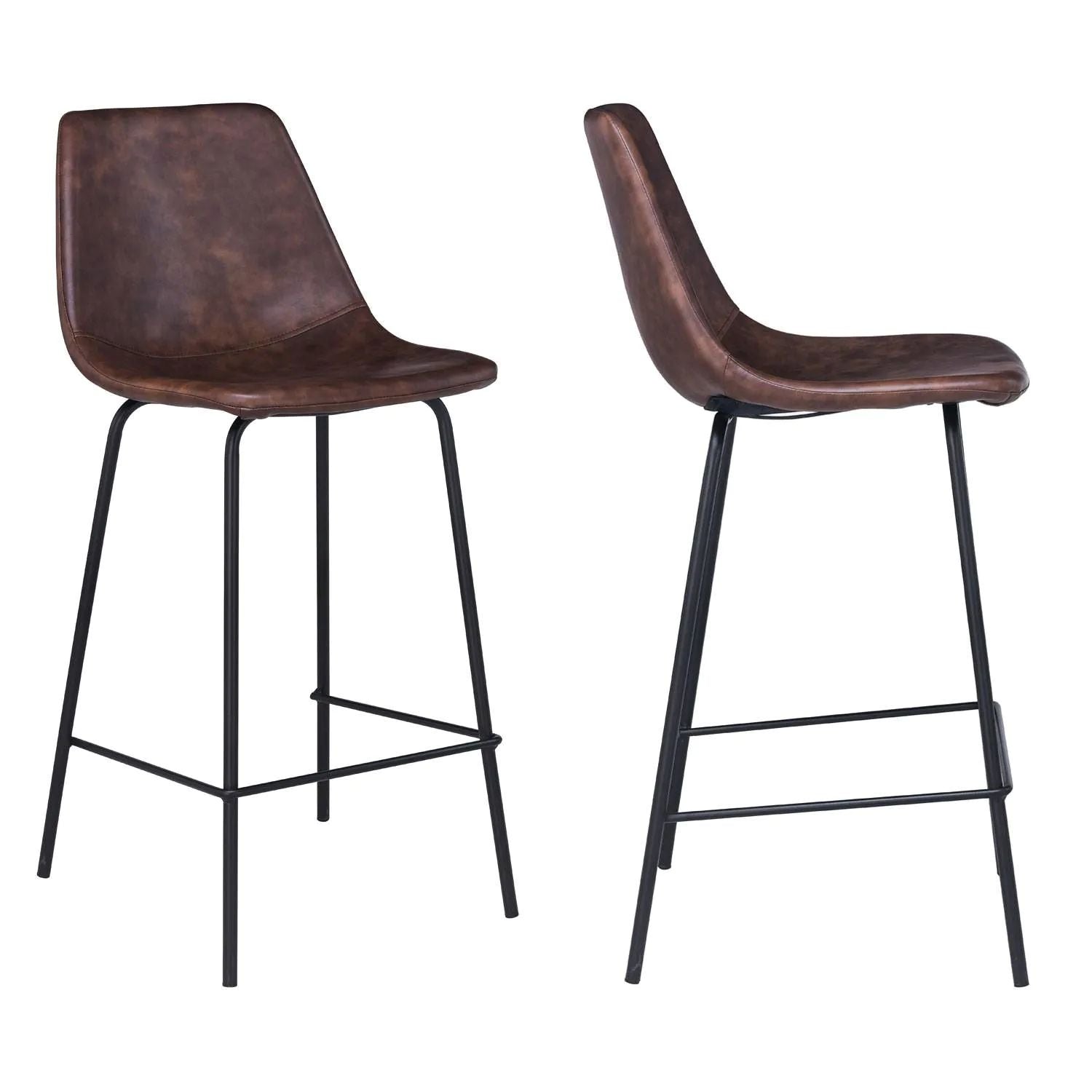 BROOKLYN - Lot de 2 Tabourets de Bar Vintage