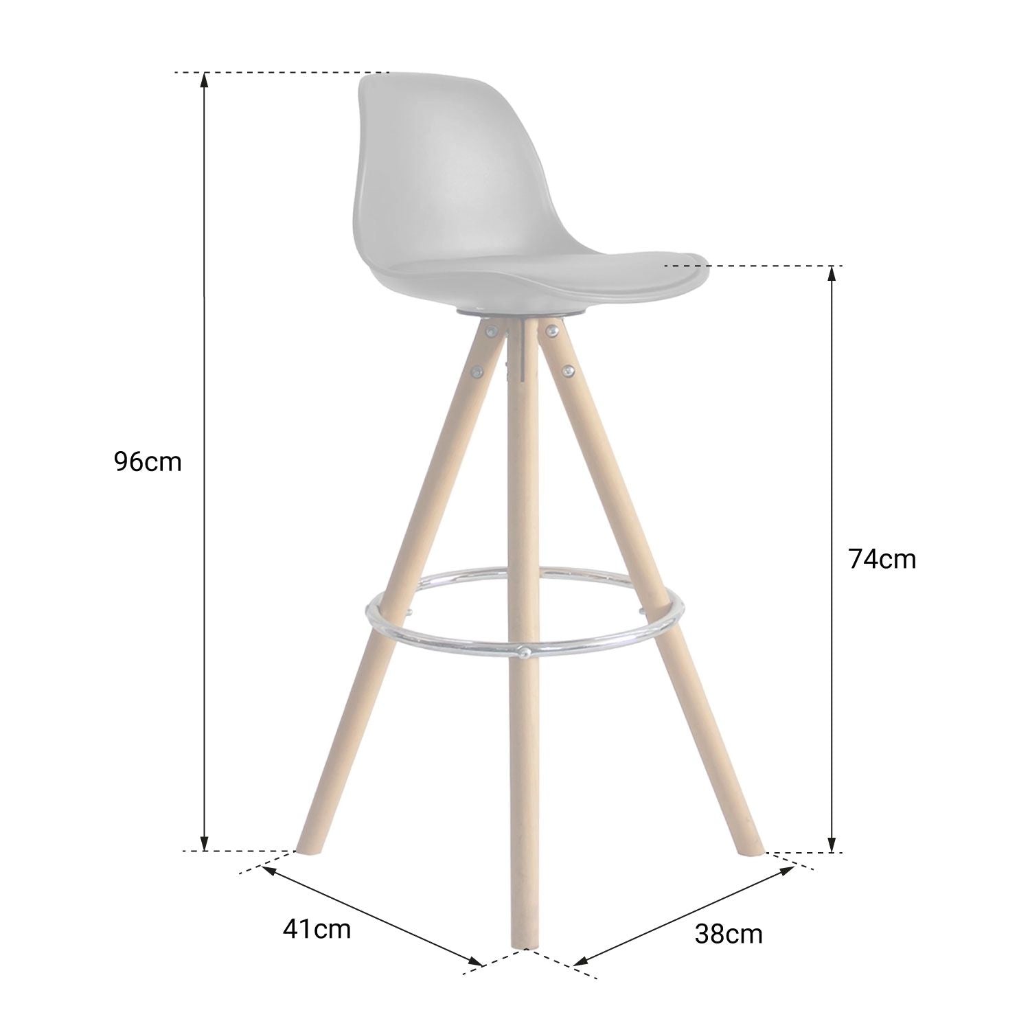 SENJA - Lot de 2 Tabourets de Bar Pieds Triangulaires