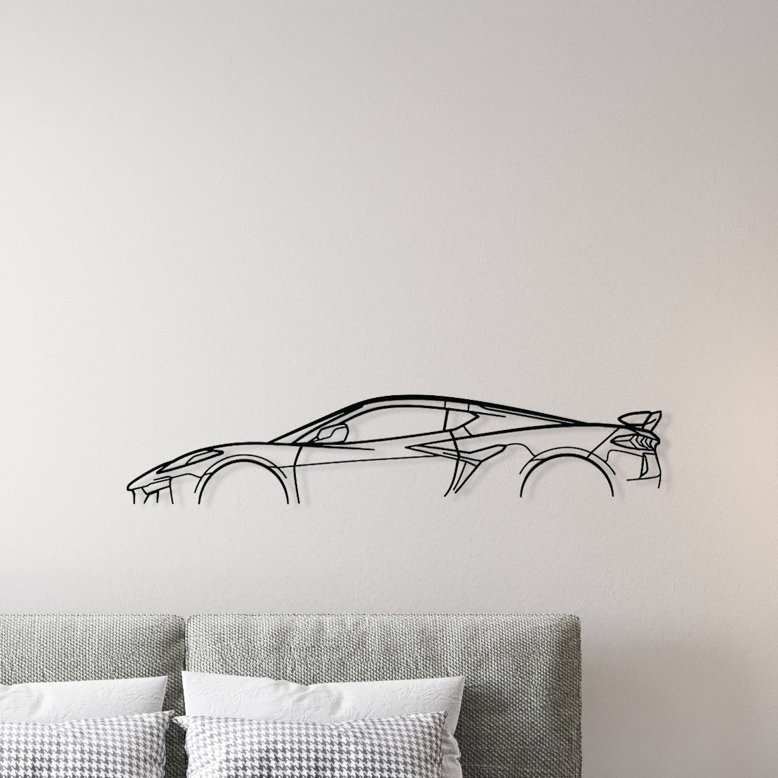 Décoration murale voiture corvette en métal noir 120x31 cm VOITURE