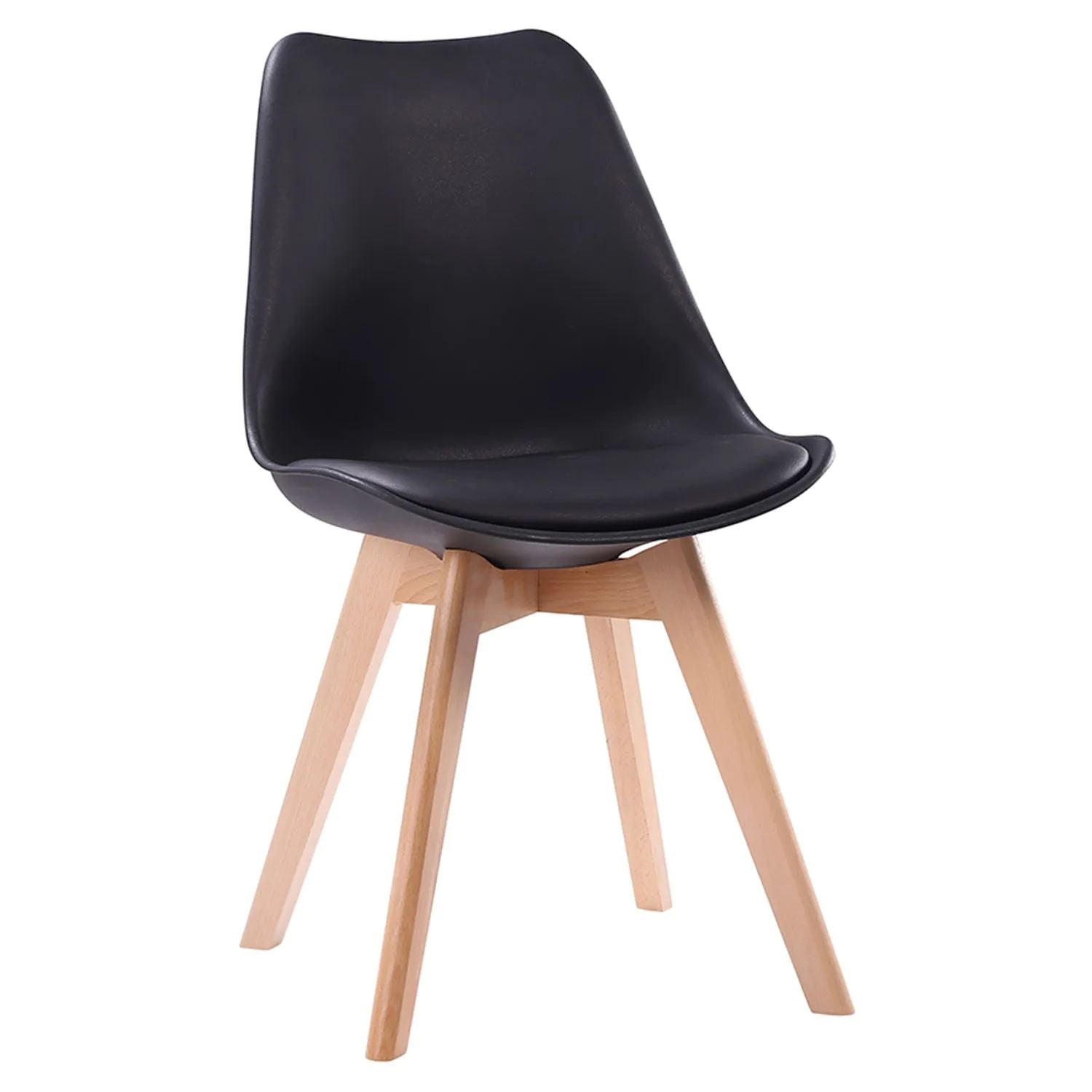 SENJA - Conjunto de mesa redonda 120 cm y 4 sillas escandinavas