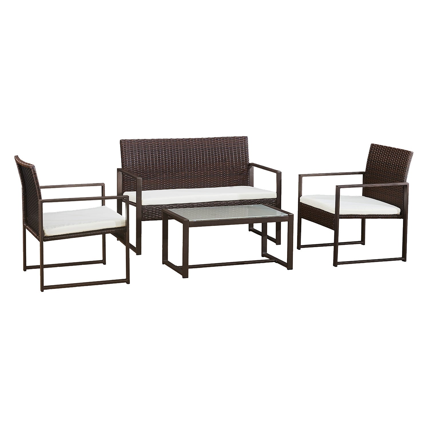 CAPRERA - Mueble de jardín con estructura de acero tejida en resina negra