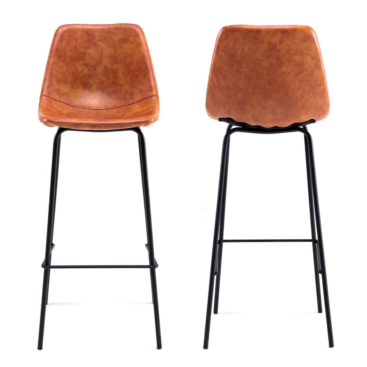 BROOKLYN - Lot de 2 Tabourets de Bar Vintage