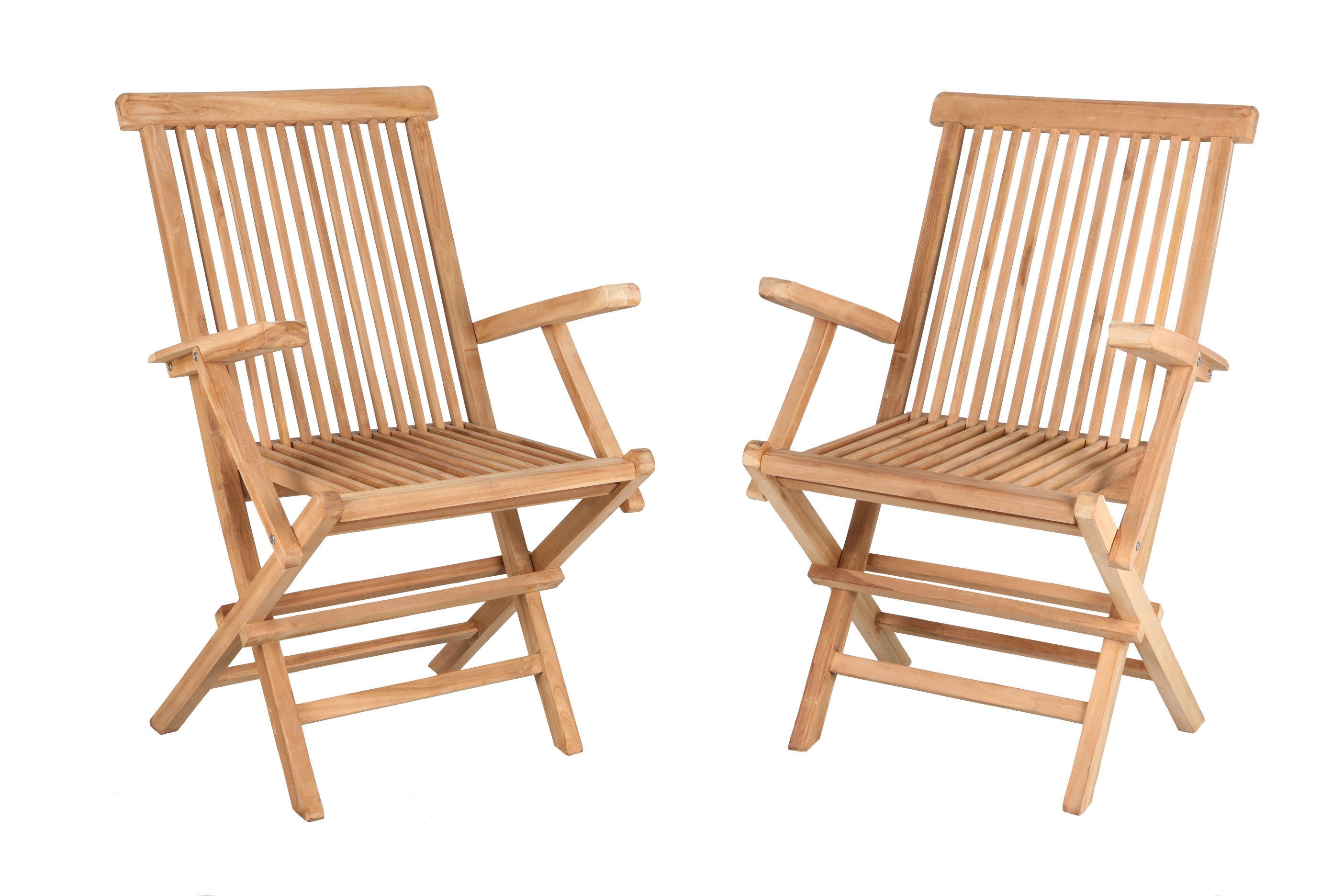 SALENTO - Ensemble de Chaises Pliantes avec Accoudoirs en Teck