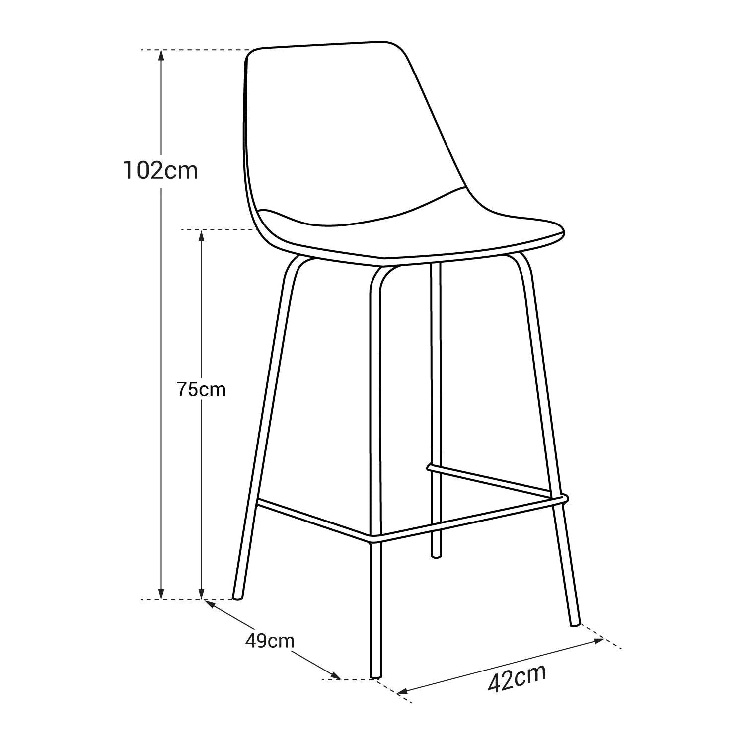 BROOKLYN - Lot de 2 Tabourets de Bar Vintage