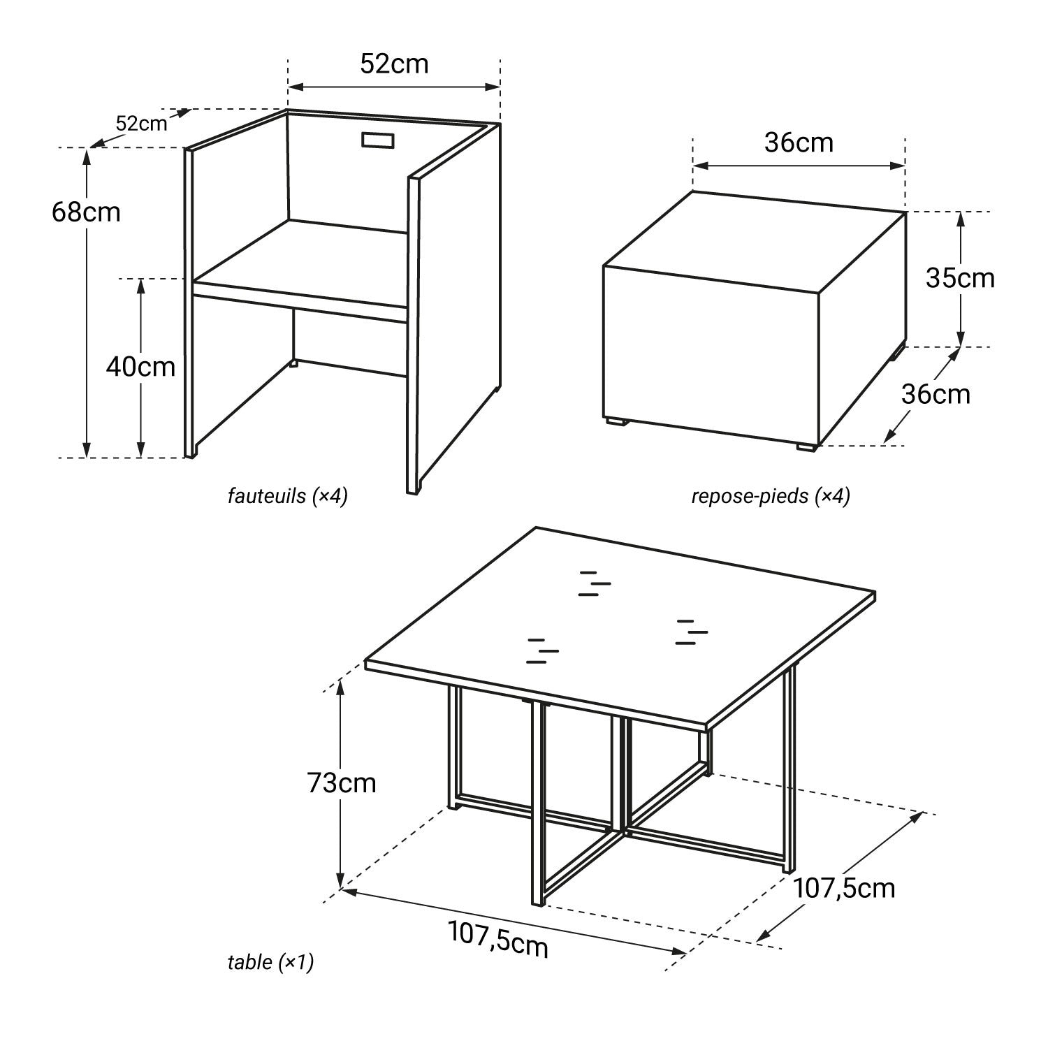 HABELOCK - Mueble de jardín empotrado de ratán 8 plazas