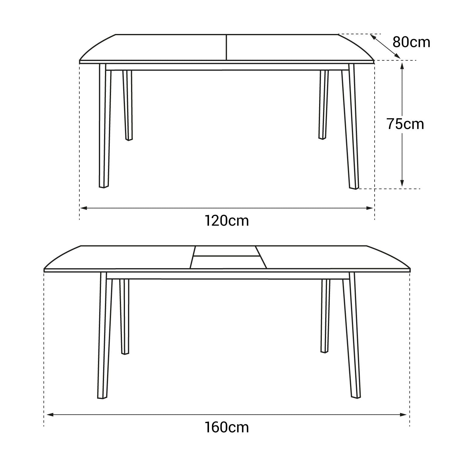 SENJA - Table Extensible 120/160 x 80 CM