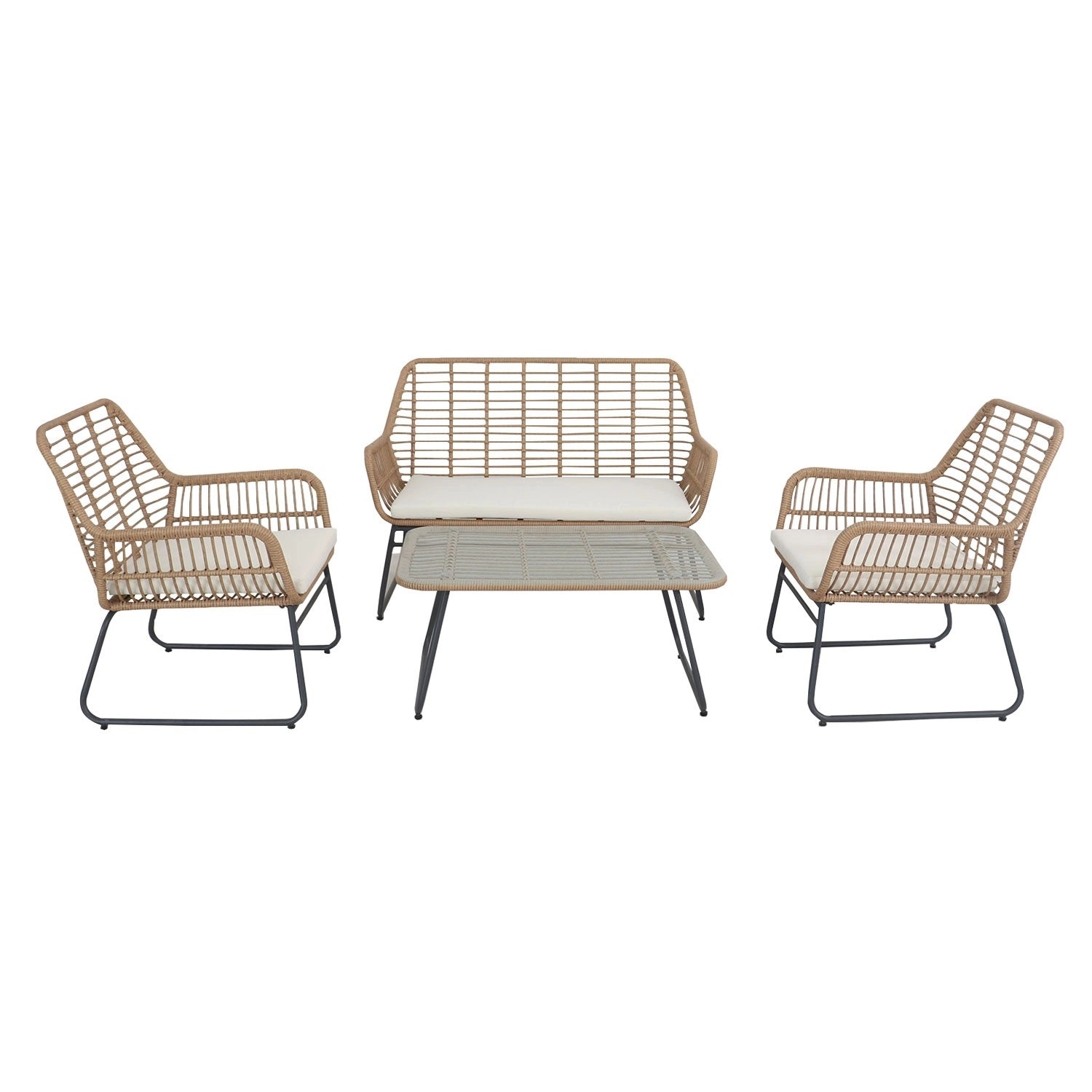 NAPALI - Salon de jardin en résine 4 personnes