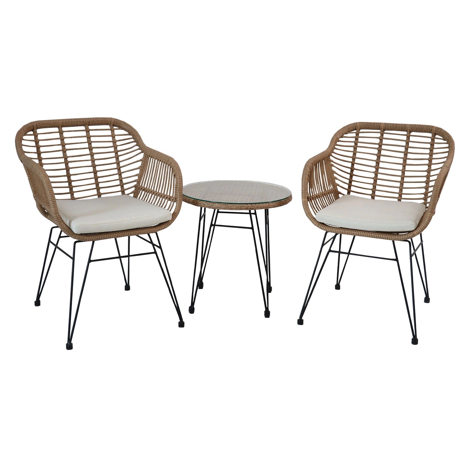 NAPALI - Muebles de jardín de resina para 2 personas