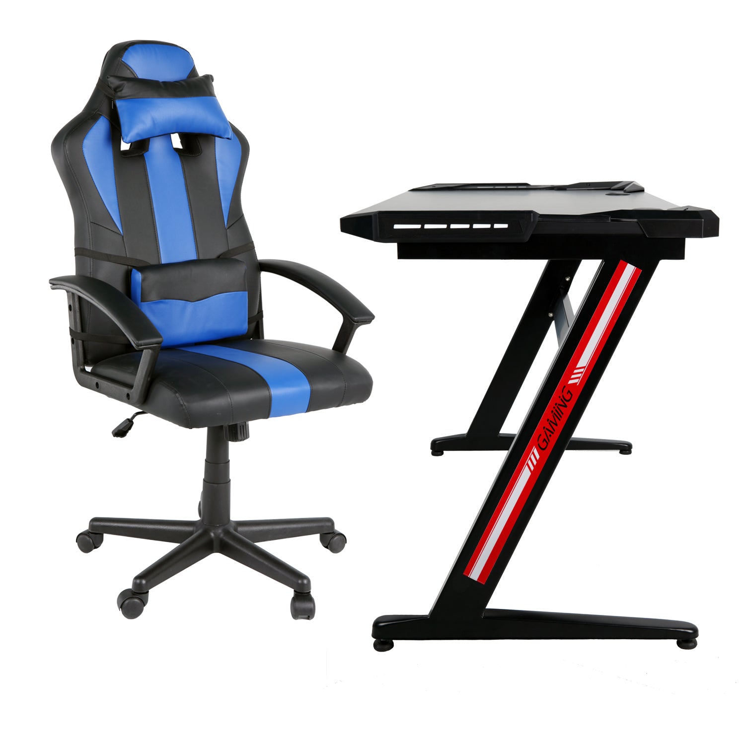 GHOST - Conjunto de Cadeira Gaming e Mesa Inclinada Led