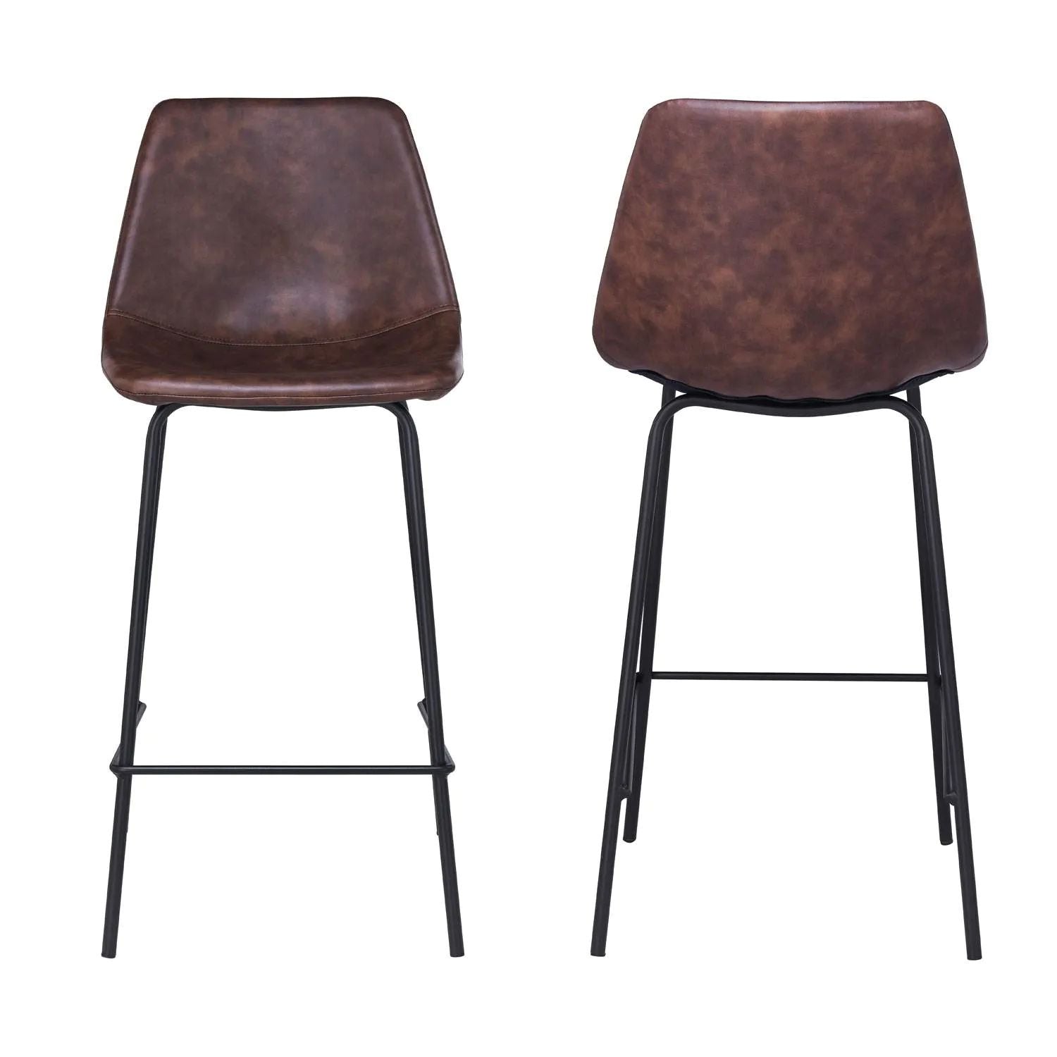 BROOKLYN - Lot de 2 Tabourets de Bar Vintage