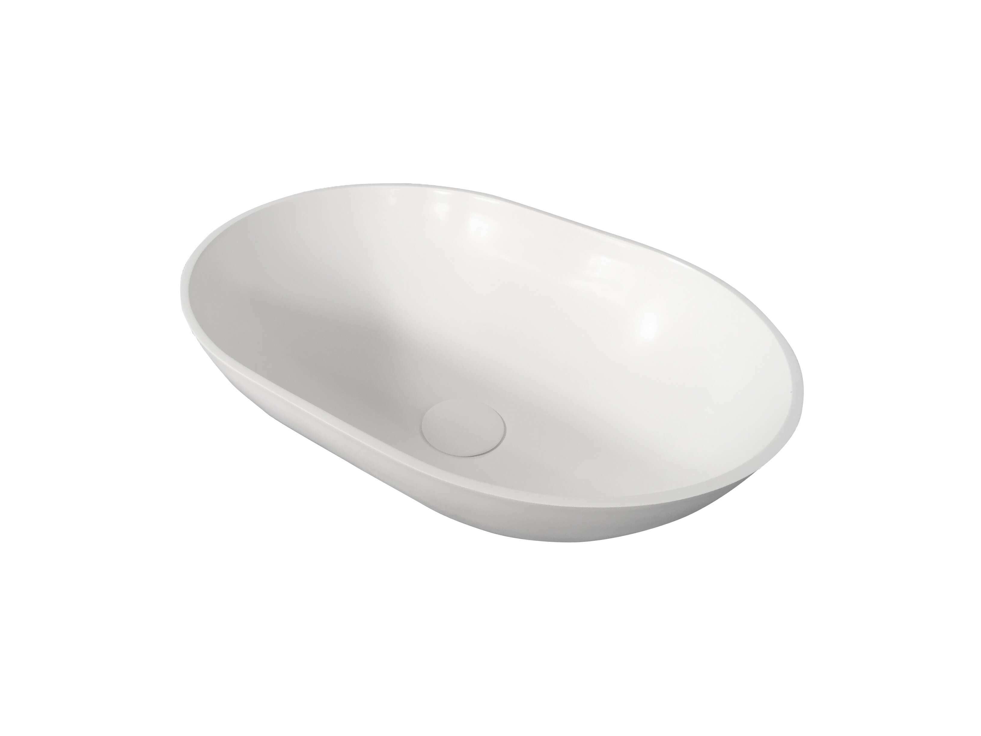 Collection Bora - Vasque à poser ovale en Solid surface - AMBRA