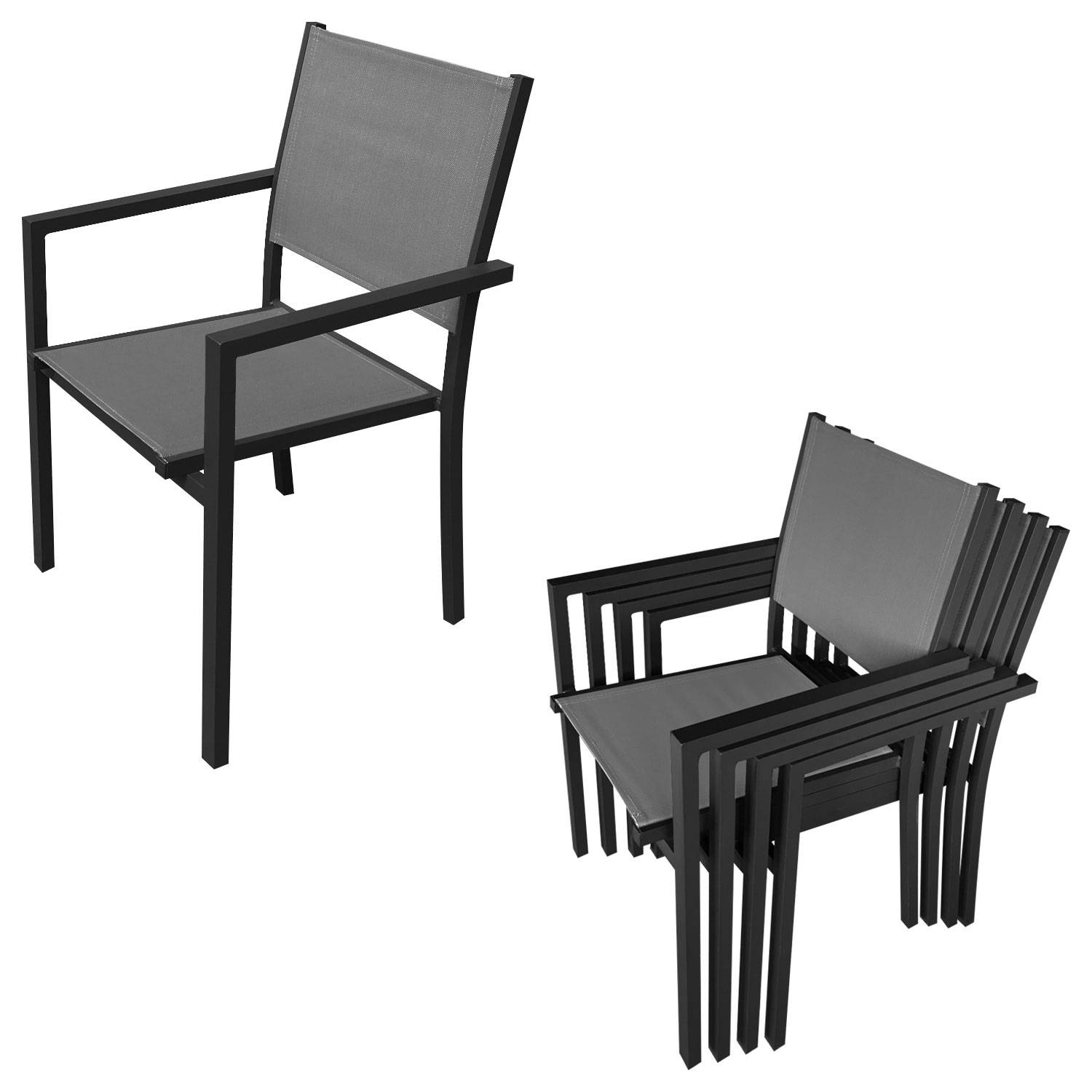 KAUAI - Conjunto de Mesa e Cadeiras de Exterior - Extensão 173 a 244 cm - 8 Lugares