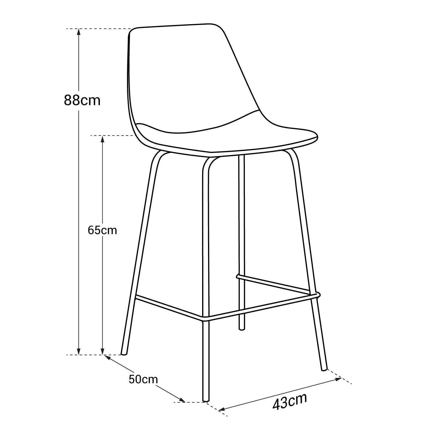 BROOKLYN - Lot de 2 Tabourets de Bar Vintage