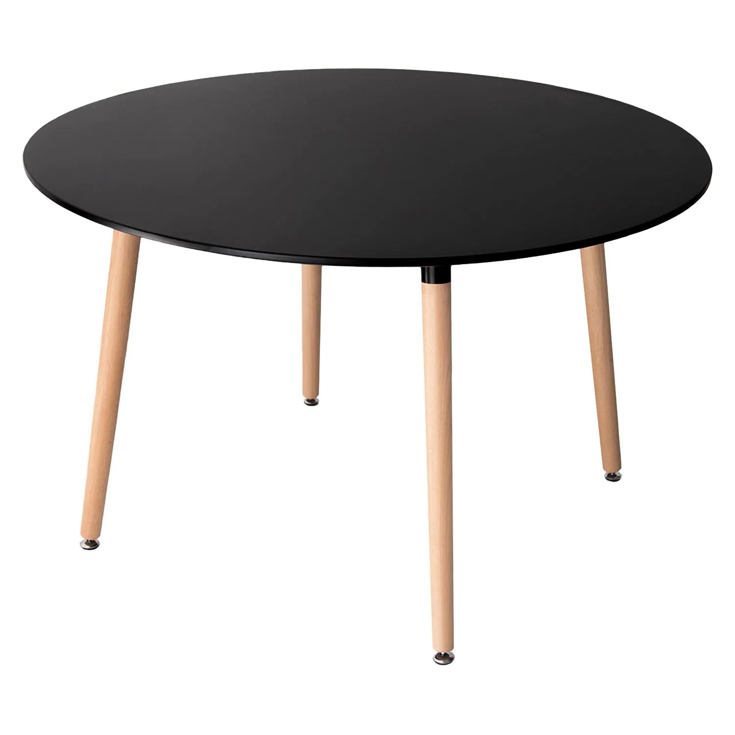 SENJA - Conjunto de mesa redonda 120 cm y 4 sillas escandinavas
