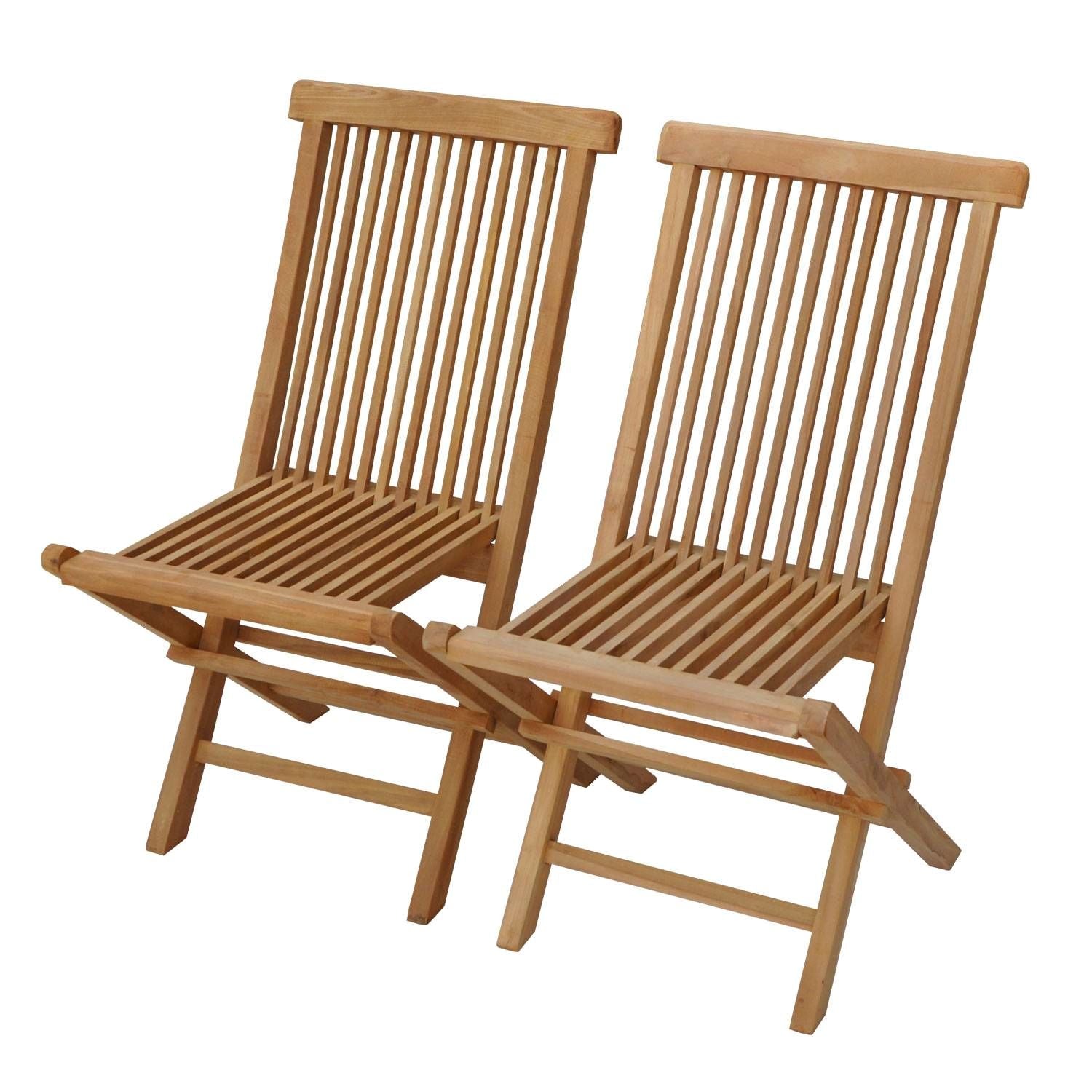 SALENTO - Ensemble table de jardin ronde extensible et chaises pliantes en teck