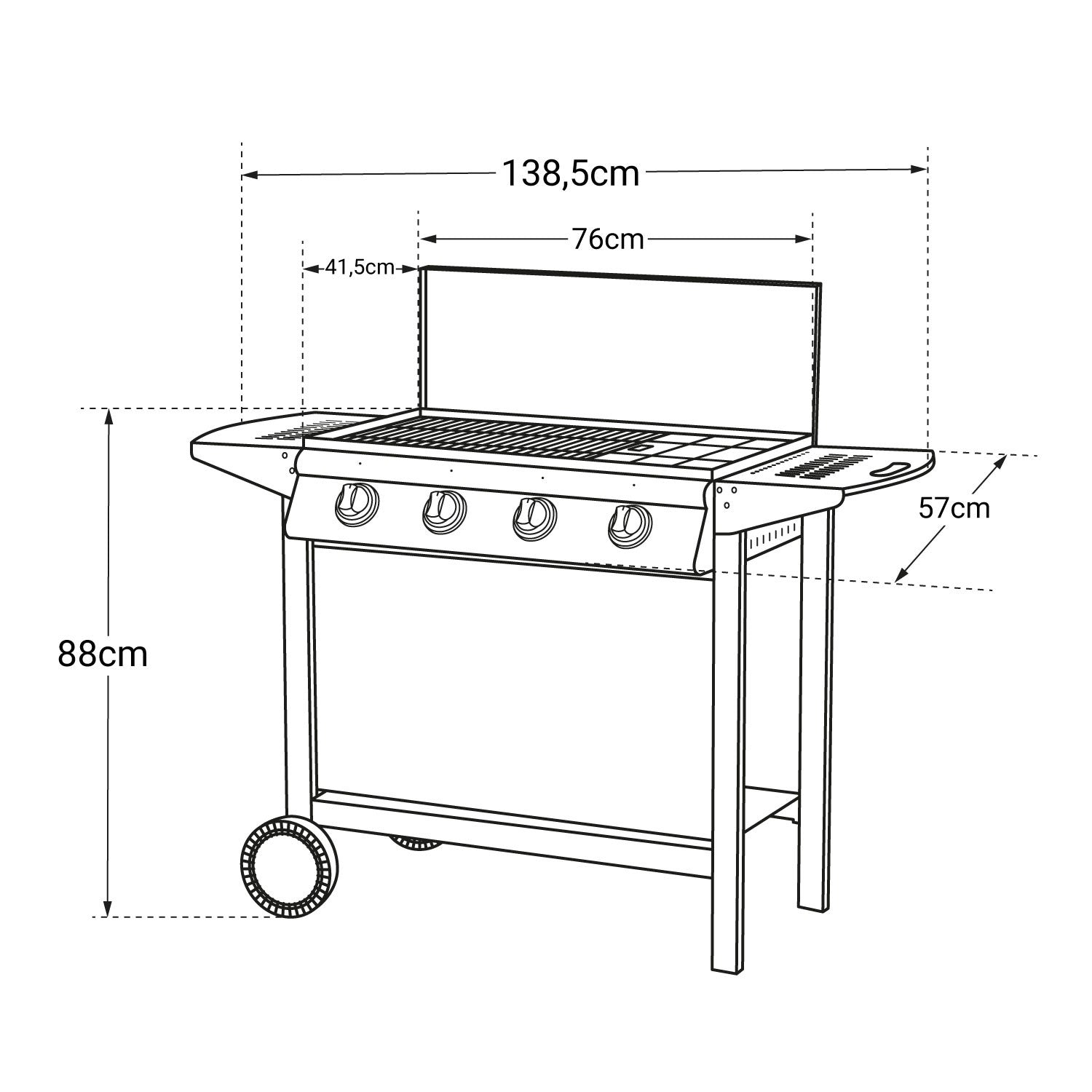 LOFOTEN - Barbecue / Plancha au Gaz avec Chariot