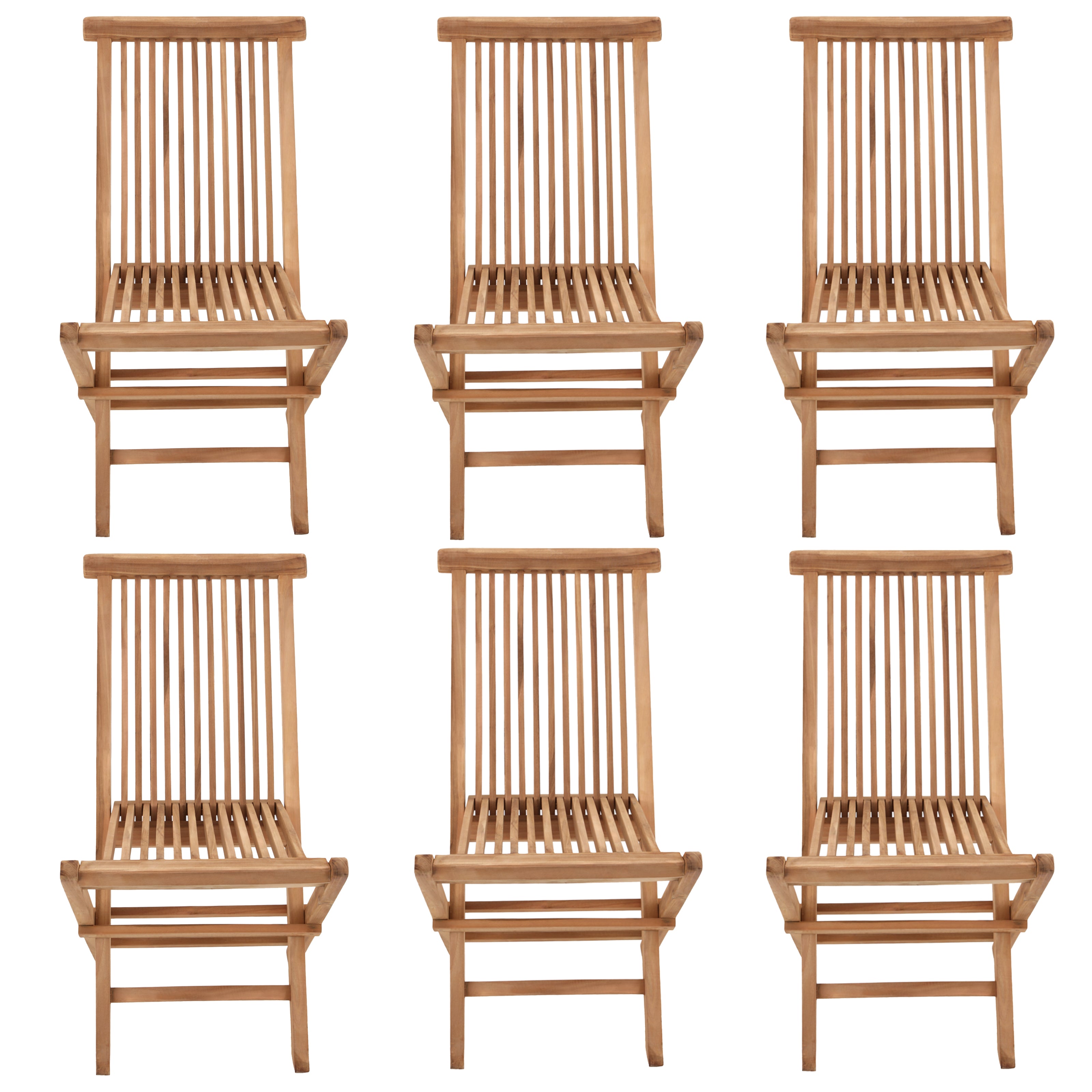 SALENTO - Ensemble table de jardin rectangulaire extensible et chaises pliantes en teck