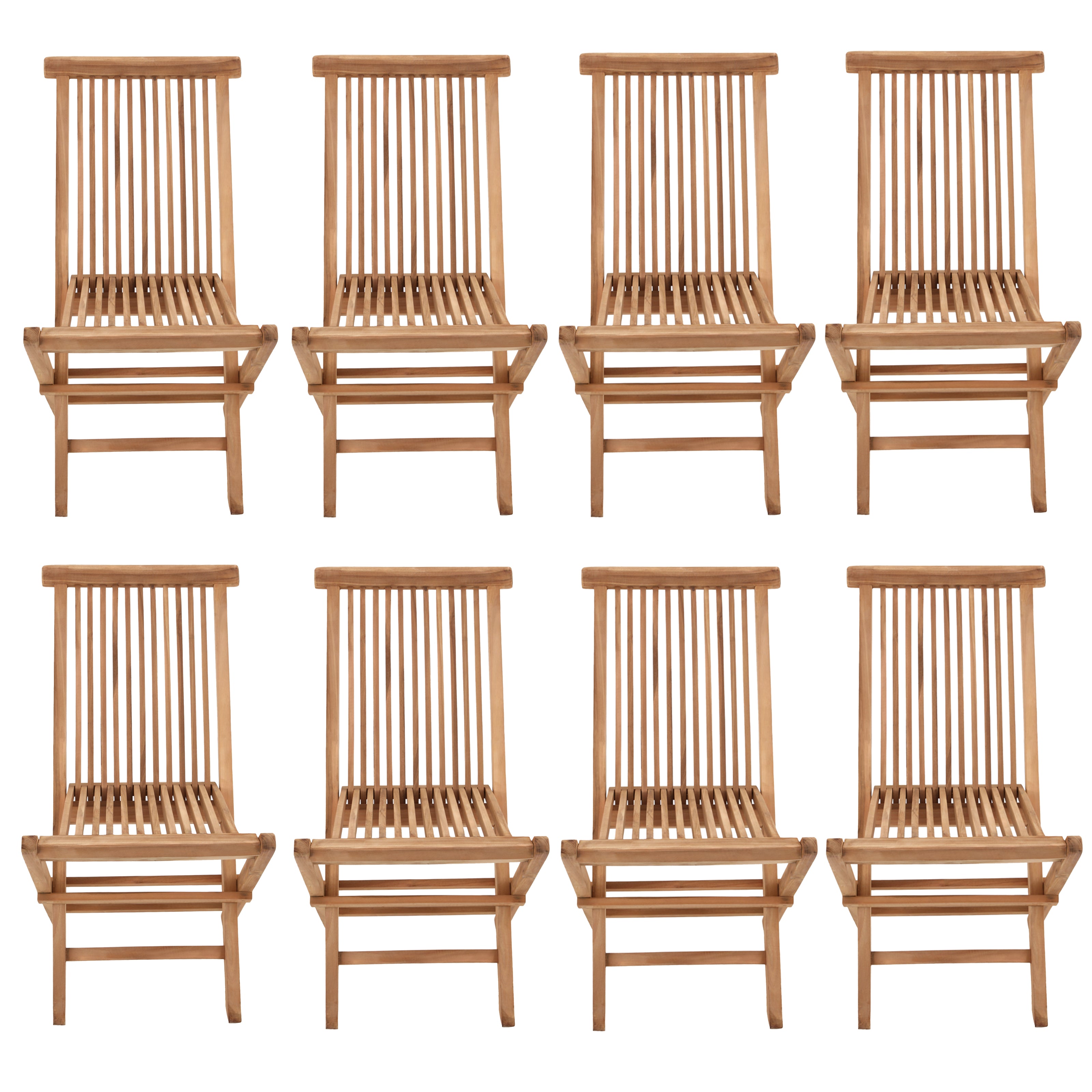 SALENTO - Conjunto de mesa extensível retangular para jardim e cadeiras dobráveis ​​de teca