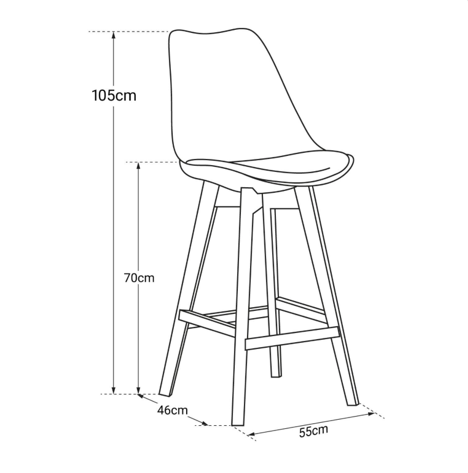 SENJA - Lot de 2 tabourets scandinaves